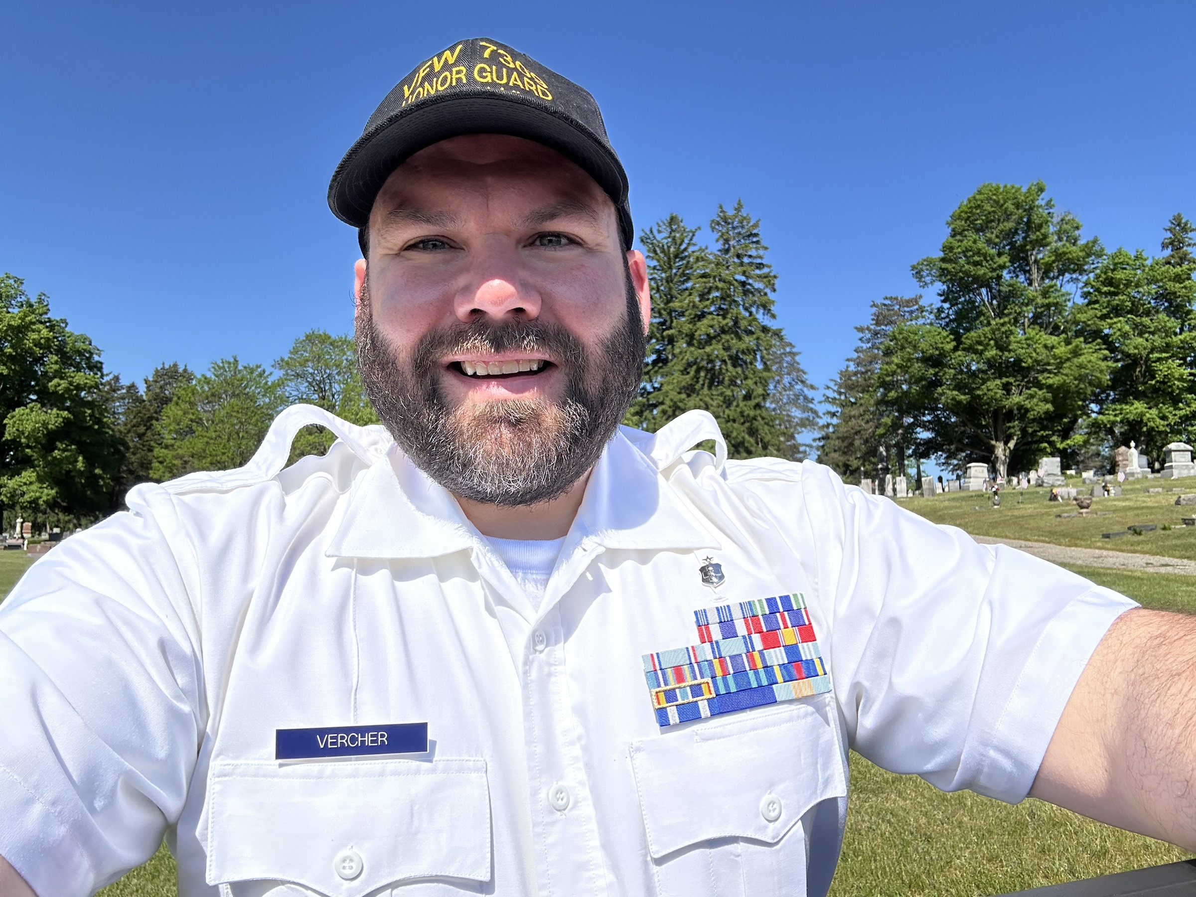 John Vercher at a VFW honor guard event